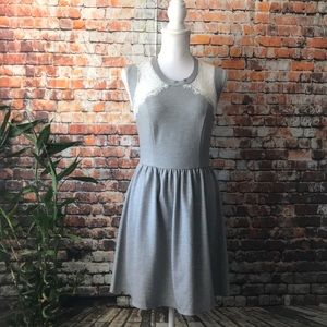 Monteau/Anthropologie Grey Mini Dress with Lace